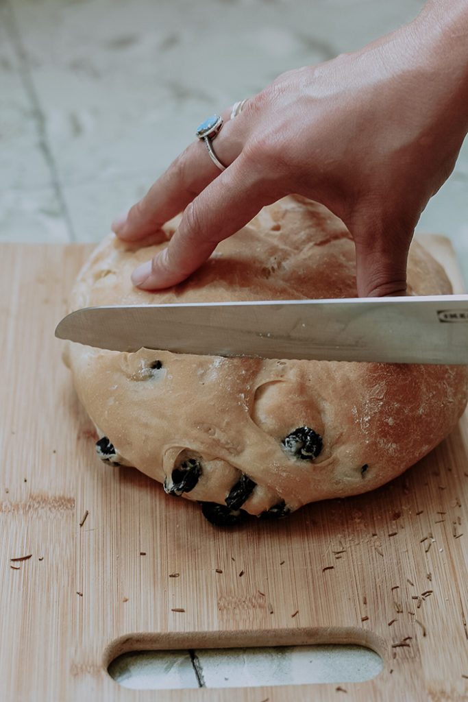 sundried tomatoes and olives bread loaf